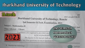 Jut b.tech 2nd semester 💥mathematics II 💯😍2023 university question paper📚📚📖