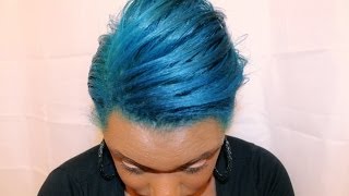 I BLEACH and DYE NATURAL HAIR AQUA BLUE ion Color Brilliance Brights