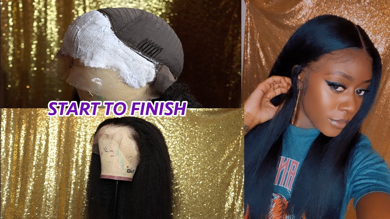 Kinky Straight Wig install Bleaching, Plucking, & MELT Maxine Hair YouTube