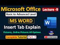 MS Word Tutorial Hindi Part-7 | Microsoft Word Insert Tab Explained | Insert Picture | Lecture 9