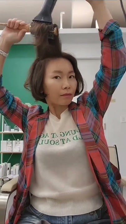  단발머리 손쉽게 드라이 하는법..왕롤 하나면 누구나 할 수 있어요.How to dry short hair easily ...
