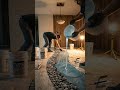 This Golden River Floor Looks INSANE | Luxury Golden Dining Room Epoxy River Floor Transformation