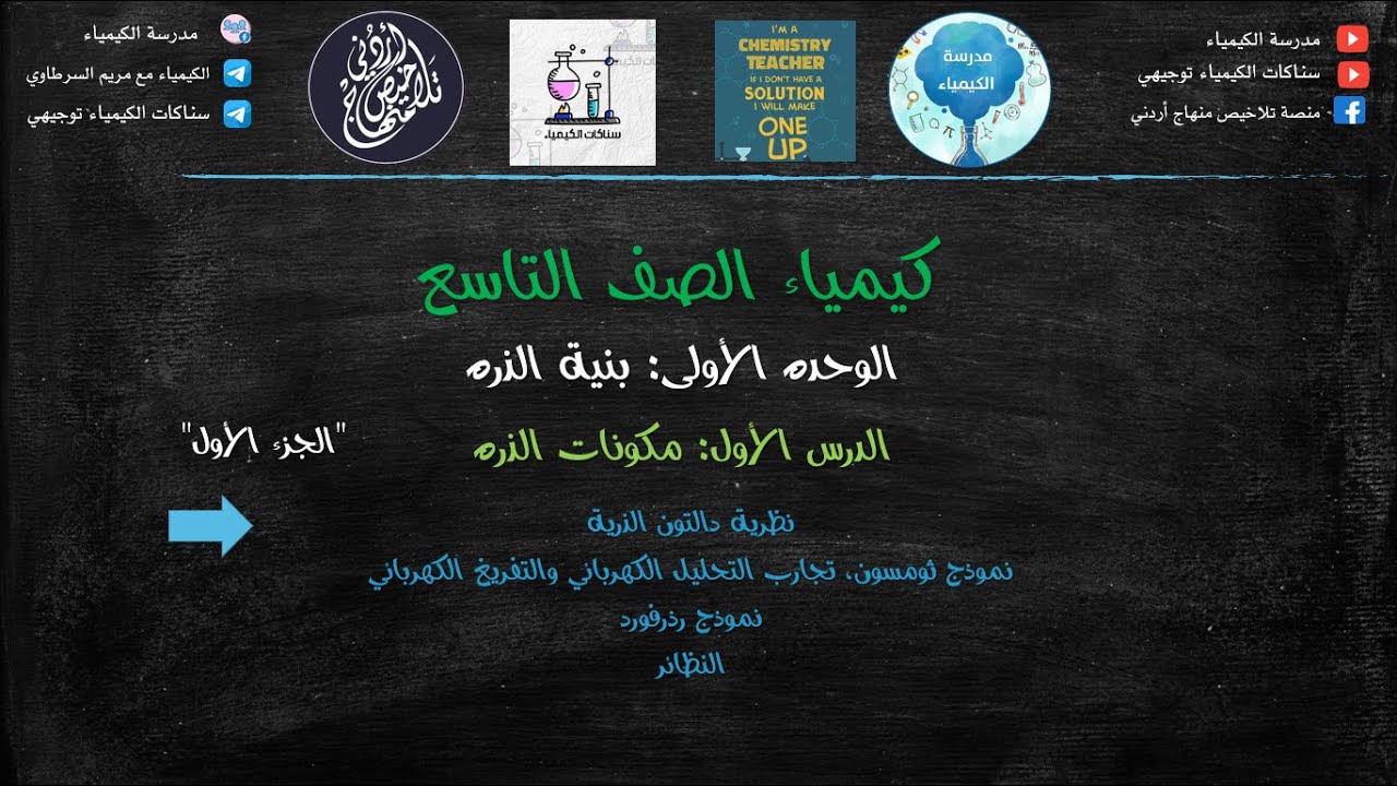 كيمياء تاسع || النماذج الذرية ونموذج دالتون