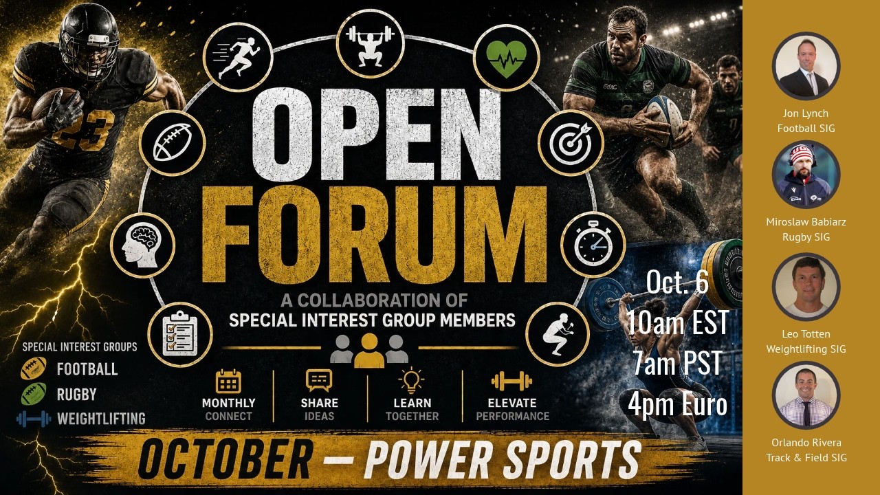 NSCA October Open Forum - Power Sports