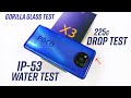 Poco X3 Durability Test - A 225gms Scare! Drop Test|IP53 Waterproof Test|Scratch Test