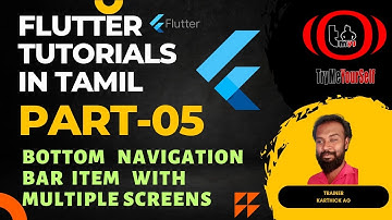 Flutter Tutorial in Tamil | Part-05 | Multiple Screens with Bottom Navigation Bar Item in flutter