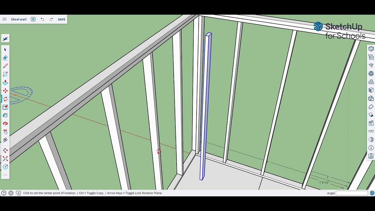 SketchUp 14 Wall Framing (California Corner), Using FLIP tool (mirror ...