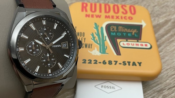 UNBOXING FOSSIL MACHINE CHRONOGRAPH BLACK ECO LEATHER WATCH FS5921 FOR MEN  - 42MM - YouTube