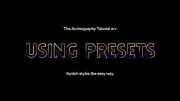 Tutorial - Using Presets