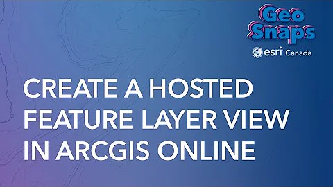 Create a Hosted Feature Layer View in ArcGIS Online