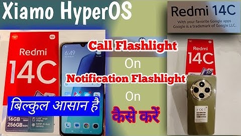 Redmi14c:How to enable flashlight notification  for call | massage aane per flashlight kaise on kere