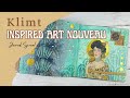 Exploring various stencil methods in an art nouveau inspired art journal page