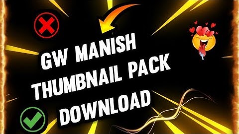 Gw Manish Thumbnail Pack| Free Fire Thumbnail Gfx Pack For Free Fire| ( Pc and Android) I