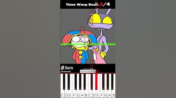 Time Warp Scan😂😂😂JAX & POMNI funny Animation video (@pinkorojapan) - Octave Piano Tutorial