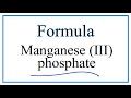 Manganese Phosphate and Ionic Charges