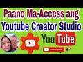 How to access youtube creator studio using mobile phones step by step tagalog