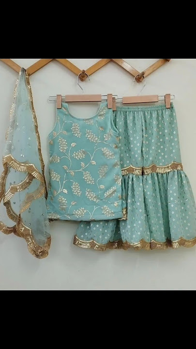 kids dress gharara sharara wedding wear / Traditional baby girl dress design #shorts #viral #kids