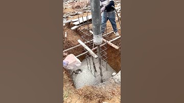 The Process of Pouring concrete Column-Good tools and machines make work easier