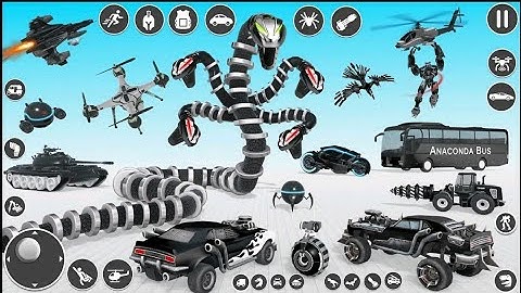 anaconda car robot game & transform into robot battle shooting car games. Android/ios - Gameplay