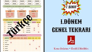 7.Sınıf Türkçe 1.Dönem Full Tekrar Pdf