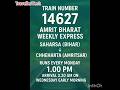 New Amrit Bharat Express Saharsa→Chheharta (Amritsar)  Train No. 14627  Train Route and Halting info