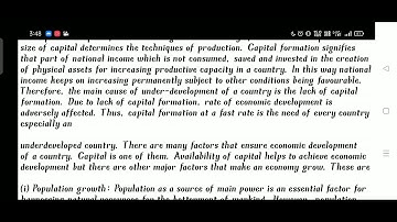 Discuss the role of capital formation in economic development. What have been the reasons