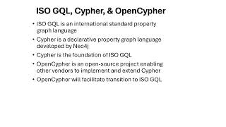 ISO GQL, Cypher, and OpenCypher