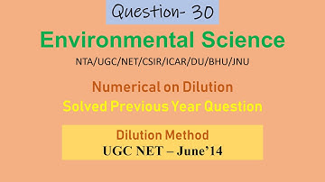 Part 8 Environmental Chemistry Numerical Environmental Science NTA UGC NET CSIR