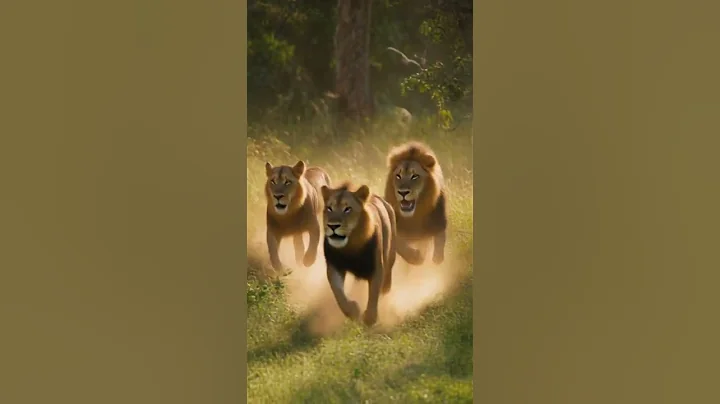 LION 🦁🦁 chasing deers #lion #soundeffects #tiger #animals #bigcat #deer #AI #ytshorts #viralshorts