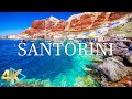 FLYING OVER SANTORINI (4K UHD) - Relaxing Music Along With Beautiful Nature Videos - 4K Video HD