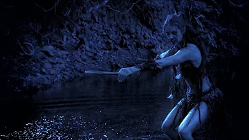 Maori Woman Warrior Fight Scene.