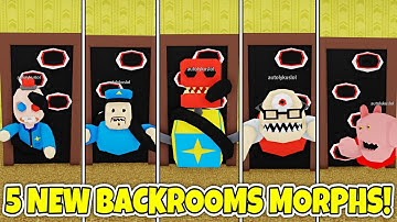 [1.0.2.0 UPDATE] How to get ALL 5 NEW DOORS BACKROOM MORPHS! Boxy Boo, Siren Cop, Peppa Pig - Roblox