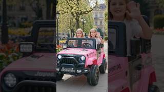 Curvy pink frame shines in sun.