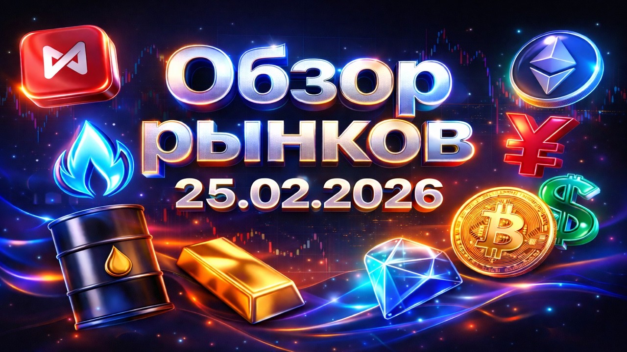 Обзор Рынков 25.02.2026 | Торговые идеи | Акции | Биткоин | Крипта | Золото | Юань | Доллар | Нефть
