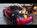 BEST FRIEND REACTS TO MY 700 WHP TURBO 350z!!! *FUNNY*