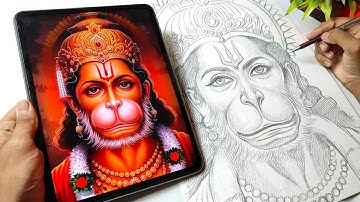 Draw With Me - Hanuman Ji Drawing, How to draw Hanuman Ji, Hanuman Jayanti Drawing