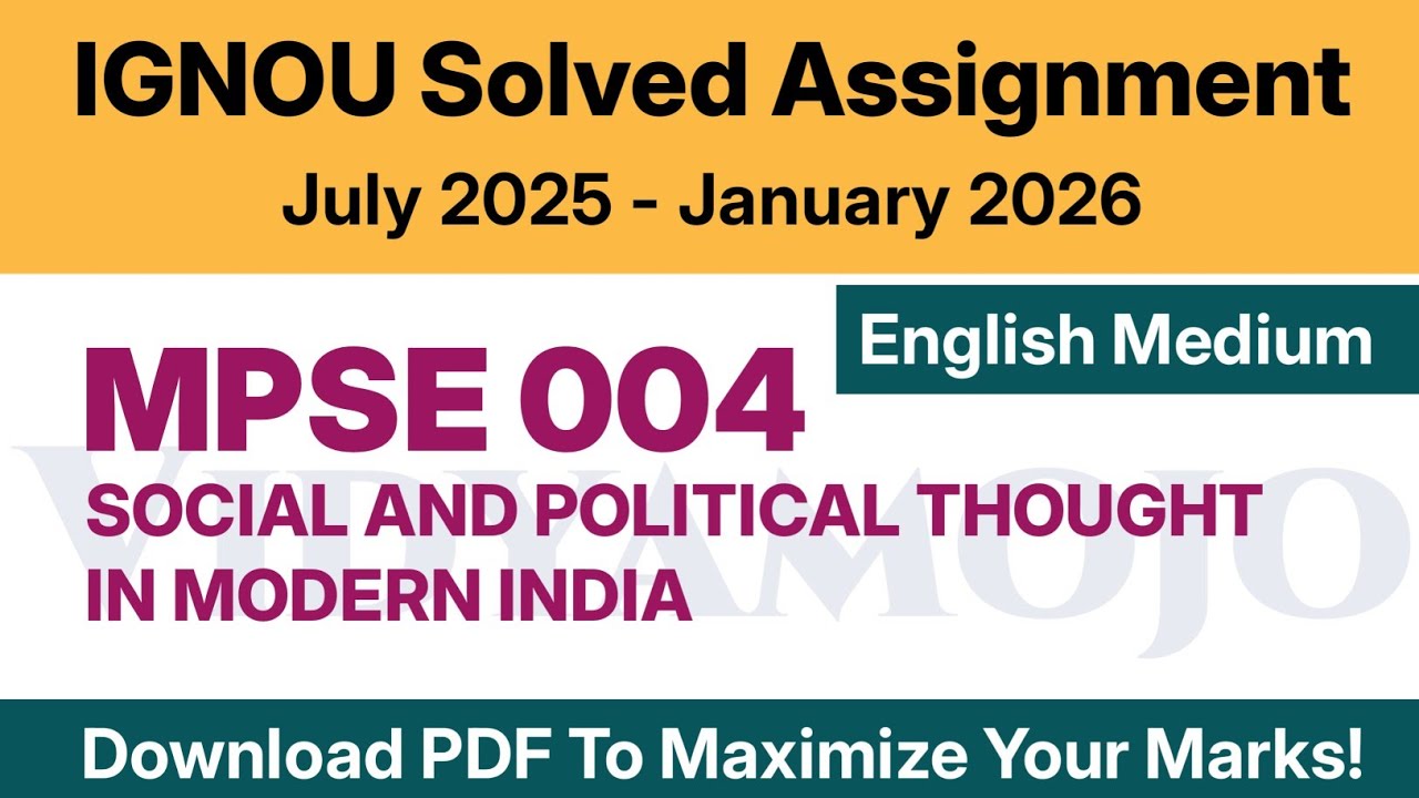 IGNOU MPSE 004 Solved Assignment 2025-26 English Medium PDF Download
