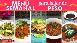 conversacion Barrio bajo autor Menú semanal para BAJAR DE PESO | Cocina de Addy - YouTube