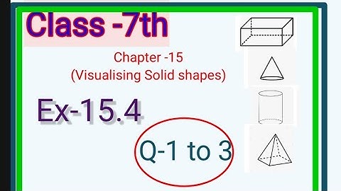 Class-7th | Ex-15.4 | Q-1 to Q-3 (Full) Chapter-15 | Visualising Solid Shapes l NCERT