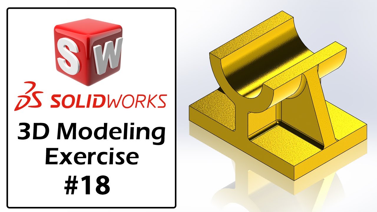 SolidWorks Tutorial For Beginners | Part Modeling Exercise - 18 - YouTube
