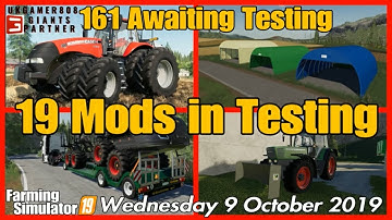 Mods in Testing list fs19 Seasons console farming simulator #fs19modsreview