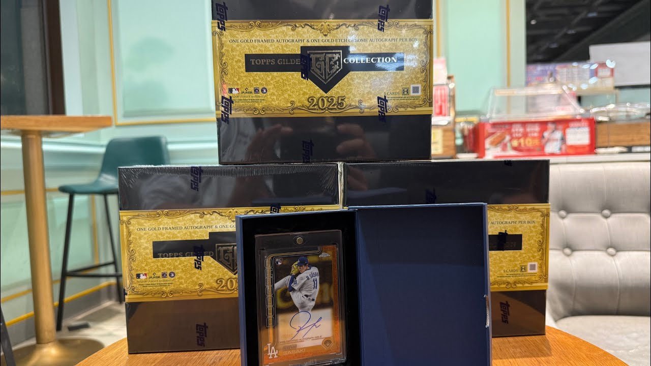半夜找大谷Topps Gilded Collection 一次開三盒有進陪拆❤️ 只能說 