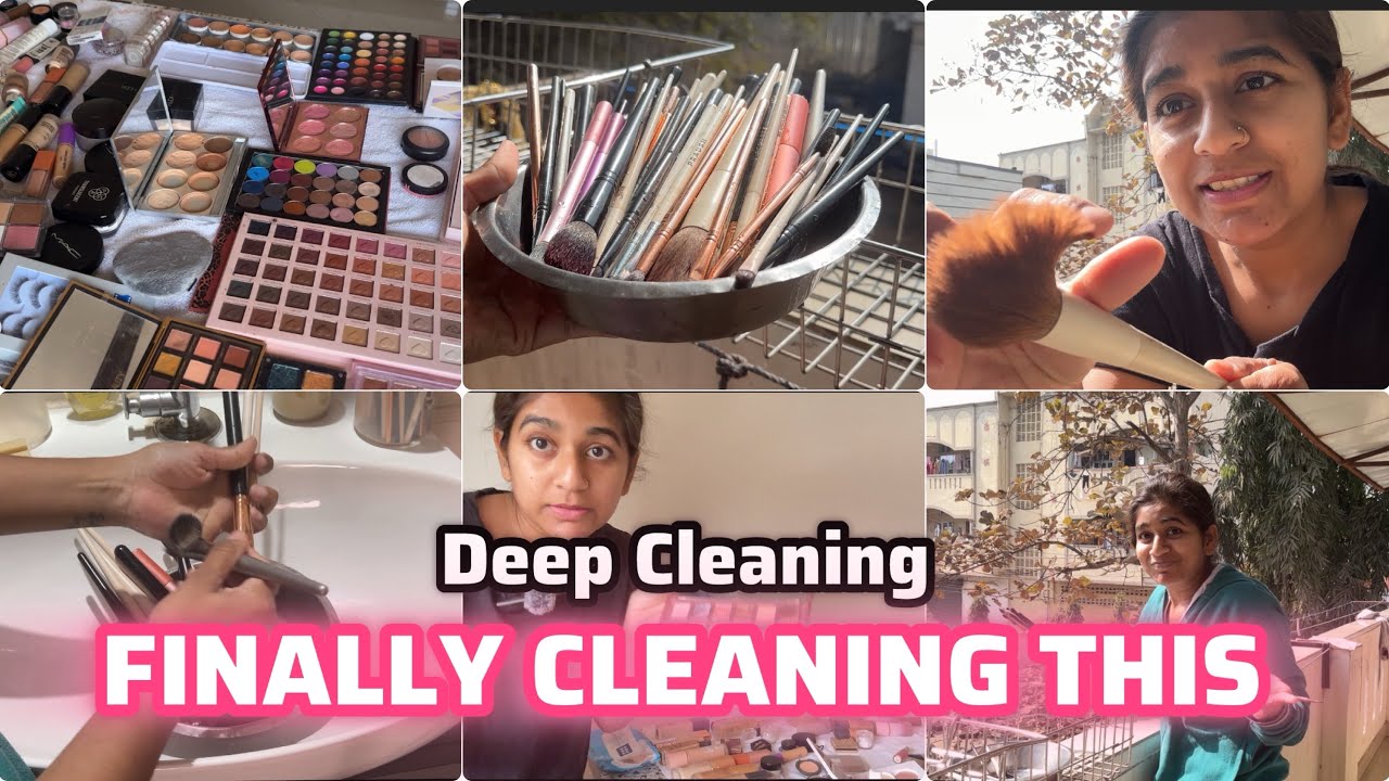 Deep cleaning my Makeup vanity and brushes 🧼🫧 | Satisfying & Organizing. @Glambyvandana 
