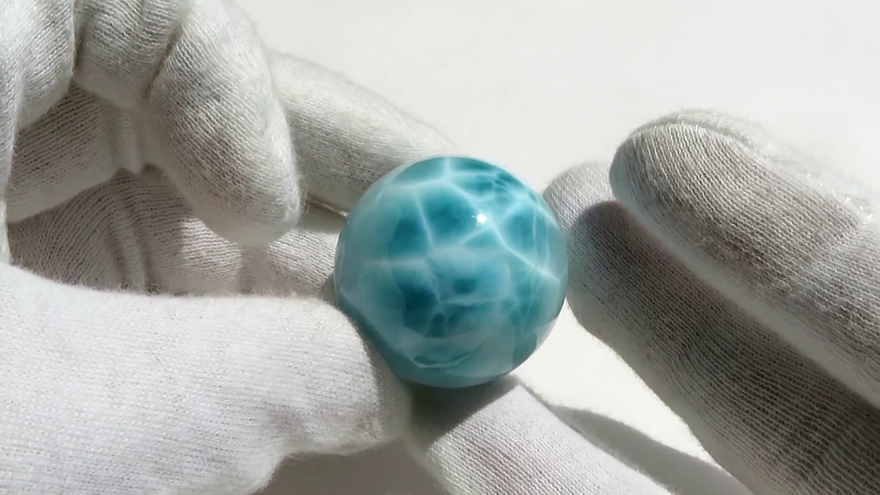 高品質ラリマーの丸玉 30.5mm(42.8g) - cute stone -