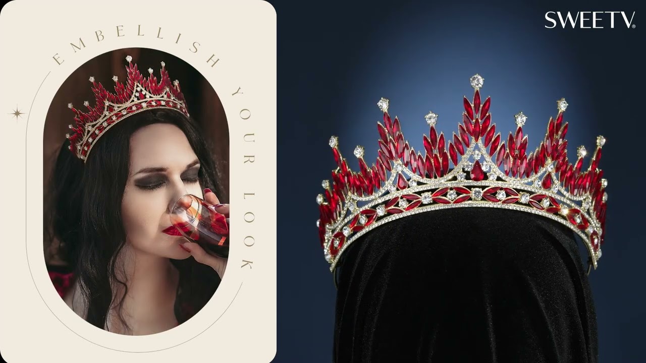 SV Red Trinity Crystal Tiara-Crowns & Tiaras | SWEETV