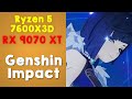 9800X3D + 9070XT - Genshin Impact v5.4 - 1440p High (Render 1.5)