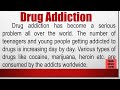 Essay or speech on Drug addiction in English by Smile please world