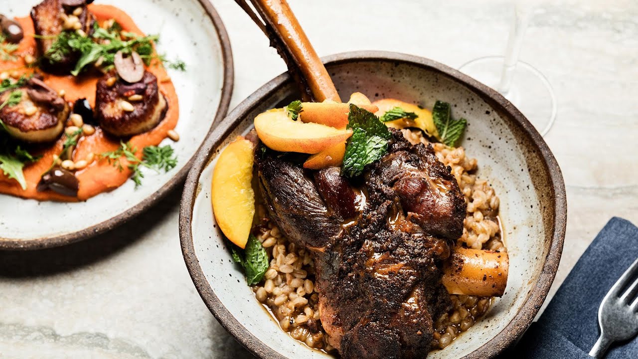 How To Make Wine-Braised Lamb Shanks with Farro By Christopher Crary | Rachael Ray Show