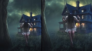 Surreal Old House Photo Manipulation Photoshop Tutorial