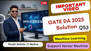 GATE DA 2025 Oplossingen | Ondersteuning Vector Machine, Machine Learning | GATE Data Science PYQ...